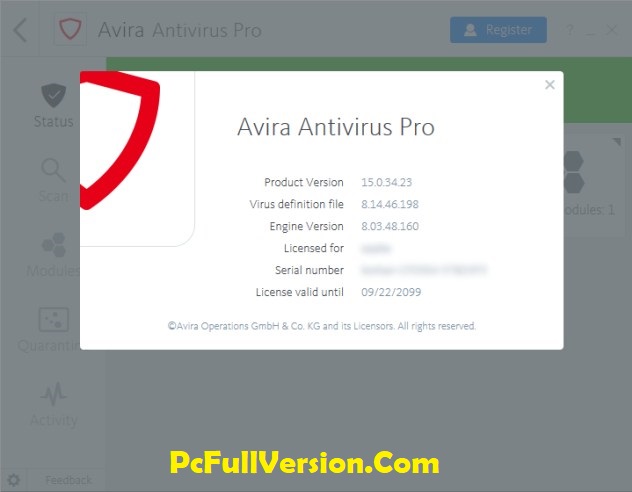 Avira Antivirus Pro Key Till 2099
