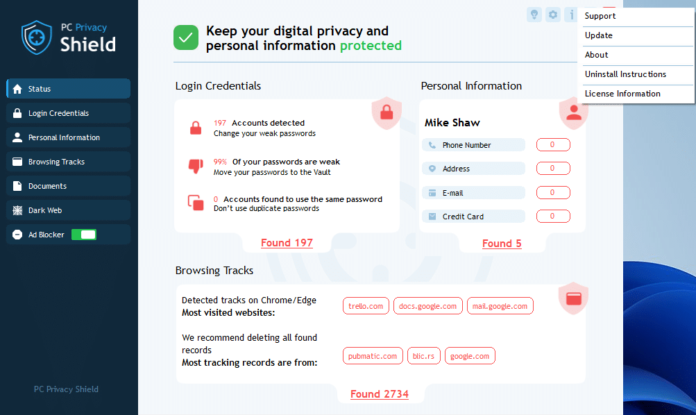 PC Privacy Shield License Key